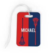 Guys Lacrosse Bag/Luggage Tag - Personalized Vertical Lacrosse Stick