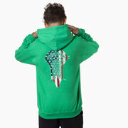 Guys Lacrosse Hooded Sweatshirt - Patriotic Stick (Back Design)