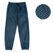 Guys Lacrosse Lounge Pants - Lacrosse Stick Herringbone (Green)