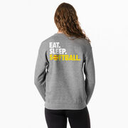 Softball Crewneck Sweatshirt - Eat Sleep Softball (Back Design)
