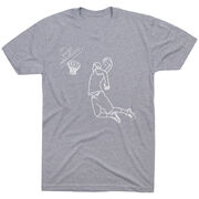 Basketball Short Sleeve T-Shirt - Basketball Player Sketch