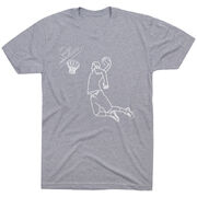 Basketball Short Sleeve T-Shirt - Basketball Player Sketch