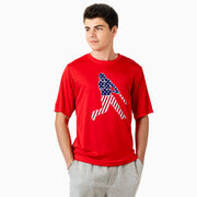 Baseball Short Sleeve Performance Tee - Baseball Stars and Stripes Player