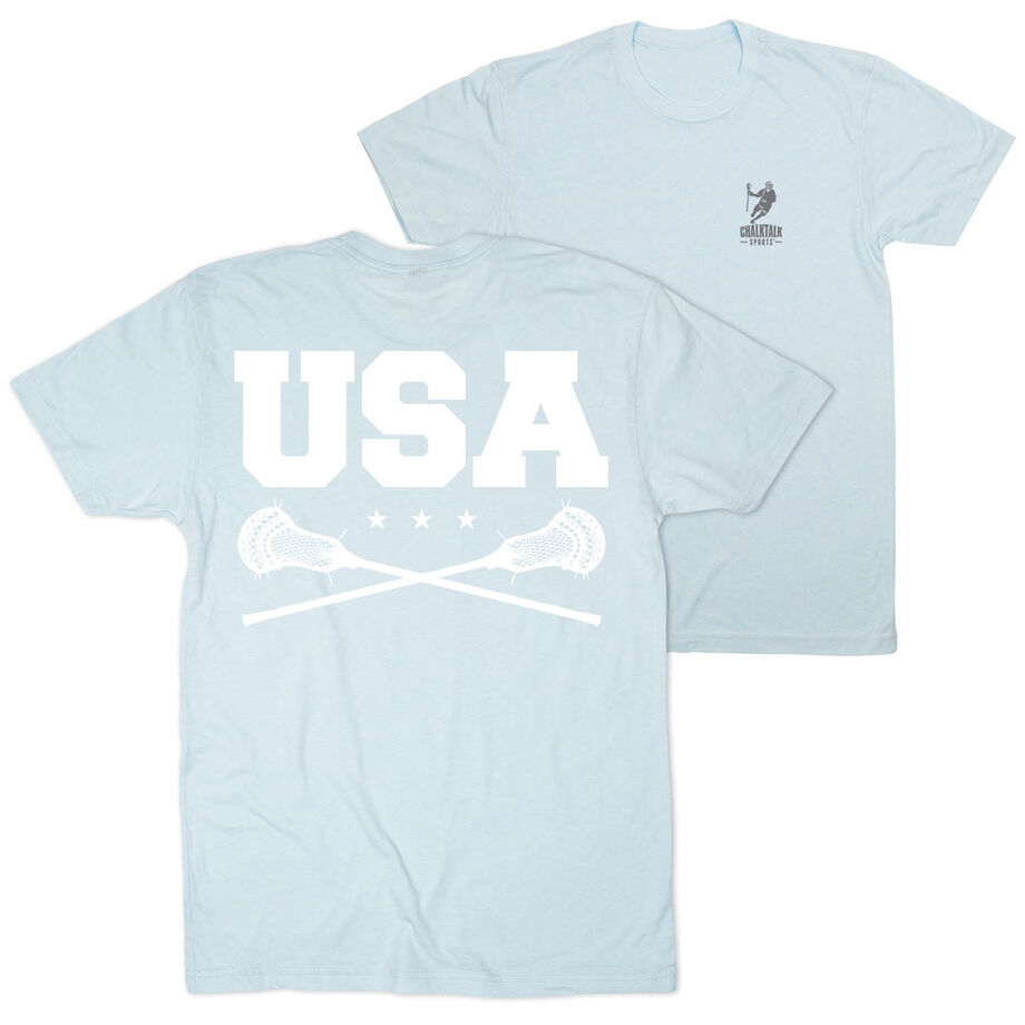 Guys Lacrosse Short Sleeve T-Shirt - USA (Back Design)