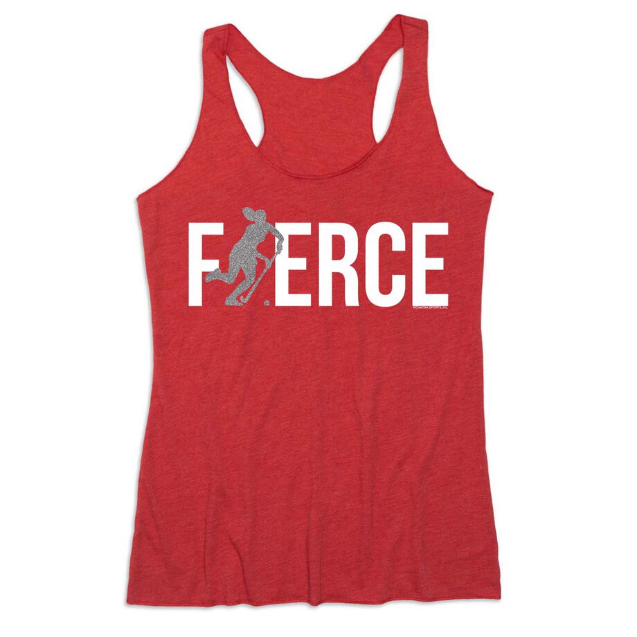 Field Hockey Women's Everyday Tank Top - Fierce Field Hockey Girl with Silver Glitter