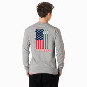 Hockey Tshirt Long Sleeve - American Flag (Back Design)