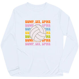 Volleyball Long Sleeve Performance Tee - Bump, Set, Spike