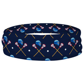 Guys Lacrosse Multifunctional Headwear - Crossed Sticks and Helmet Pattern RokBAND