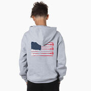 Guys Lacrosse Hooded Sweatshirt - USA Sticks (Back Design)