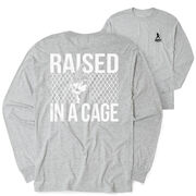 Baseball Tshirt Long Sleeve - Raised in a Cage (Back Design)