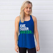 Soccer Flowy Racerback Tank Top - Eat Sleep Soccer (Bold Text)