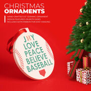 Baseball Round Ceramic Ornament - Word Christmas Tree