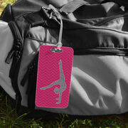 Gymnastics Bag/Luggage Tag - Faux Glitter Chevron Pattern