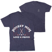 Hockey Short Sleeve T-Shirt - Loud and Proud Hockey Mom (Back Design) 