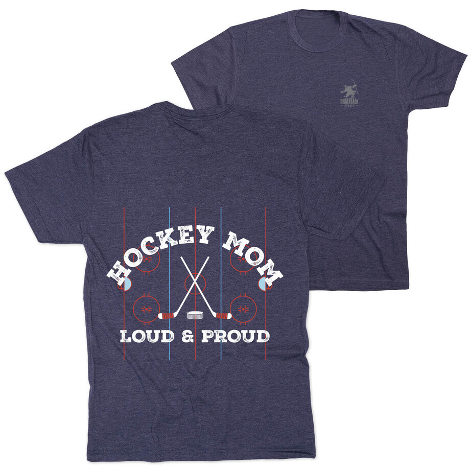 Hockey Short Sleeve T-Shirt - Loud and Proud Hockey Mom (Back Design) 