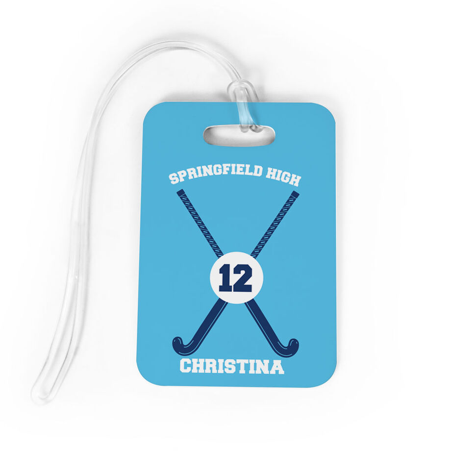 Field Hockey Bag/Luggage Tag - Personalized Team Crossed Sticks