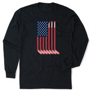 Hockey Tshirt Long Sleeve - American Flag