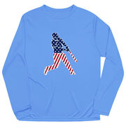 Baseball Long Sleeve Performance Tee - Baseball Stars and Stripes Player