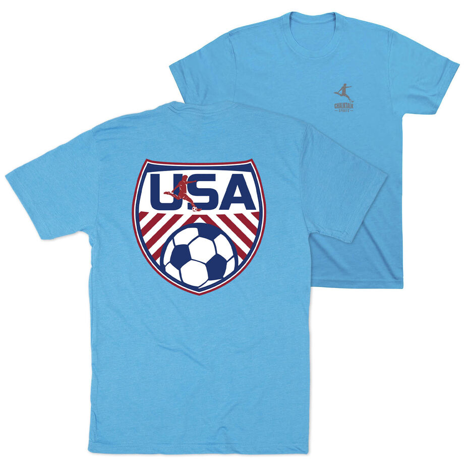 Soccer Short Sleeve T-Shirt - Soccer USA (Back Design)