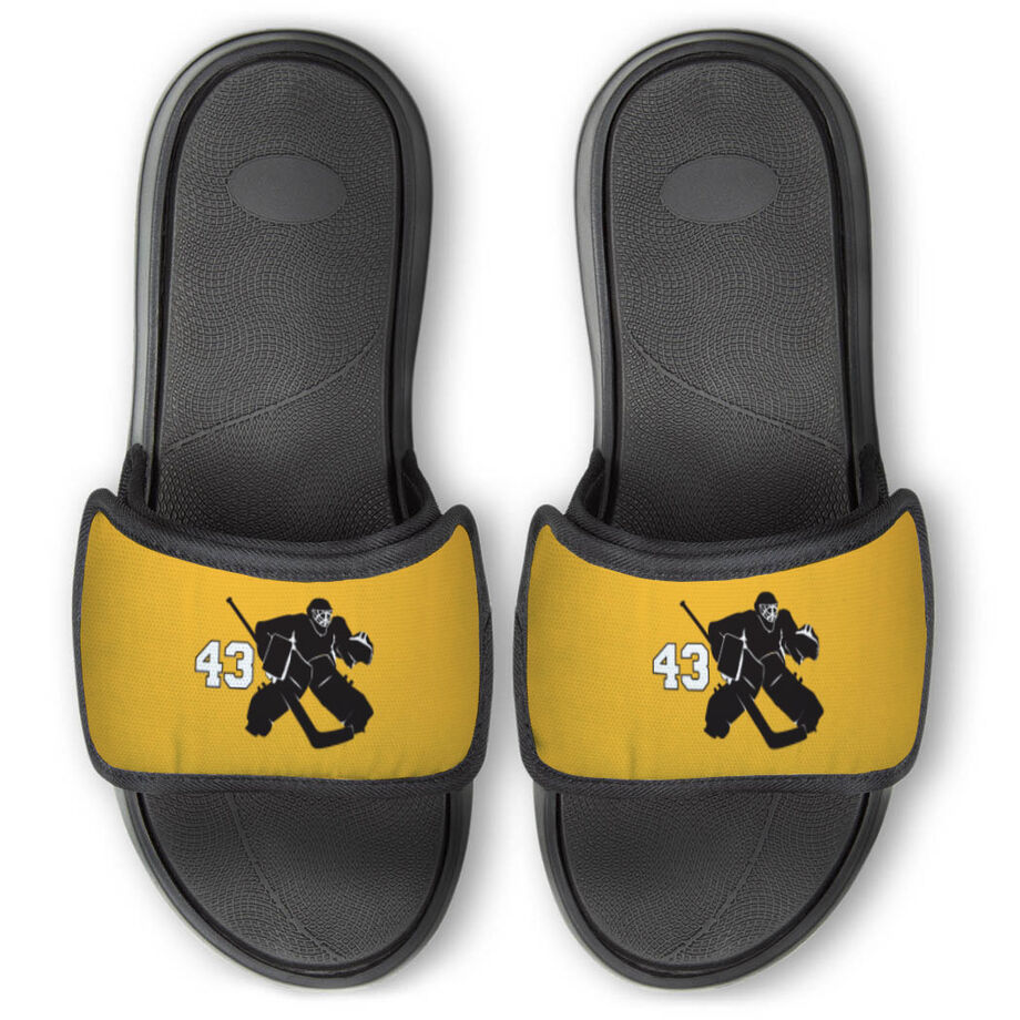 Hockey Repwell&reg; Slide Sandals - Goalie with Number