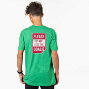 Hockey Short Sleeve T-Shirt - Don't Feed The Goalie (Back Design)