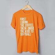 Softball Short Sleeve T-Shirt - Then I Drive The Kids To Softball