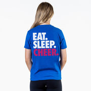 Cheerleading Short Sleeve T-Shirt - Eat Sleep Cheer (Back Design)