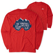 Skiing & Snowboarding Tshirt Long Sleeve - The Mountains Are Calling (Back Design)