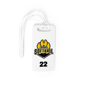 Softball Bag/Luggage Tag - Custom Softball Logo with Team Number