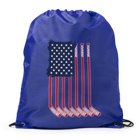 Hockey Drawstring Backpack - American Flag