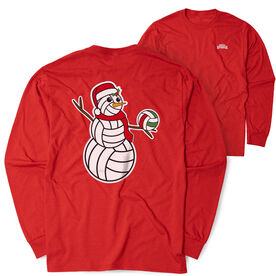 Volleyball Tshirt Long Sleeve - Serving Holiday Cheer (Back Design) 