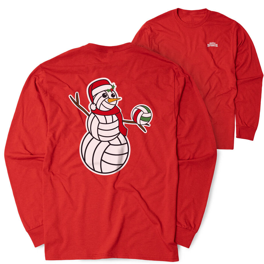 Volleyball Tshirt Long Sleeve - Serving Holiday Cheer (Back Design) 
