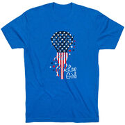 Girls Lacrosse Short Sleeve T-Shirt - Patriotic Lax Girl