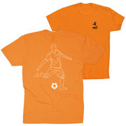 Soccer Short Sleeve T-Shirt - Soccer Guy Player Sketch (Back Design)