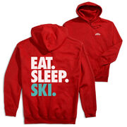 Skiing Hooded Sweatshirt - Eat Sleep Ski (Back Design)