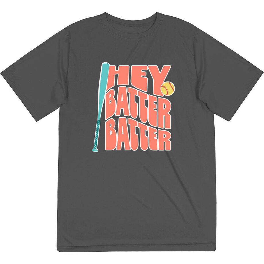 Softball Short Sleeve Performance Tee - Hey Batter Batter