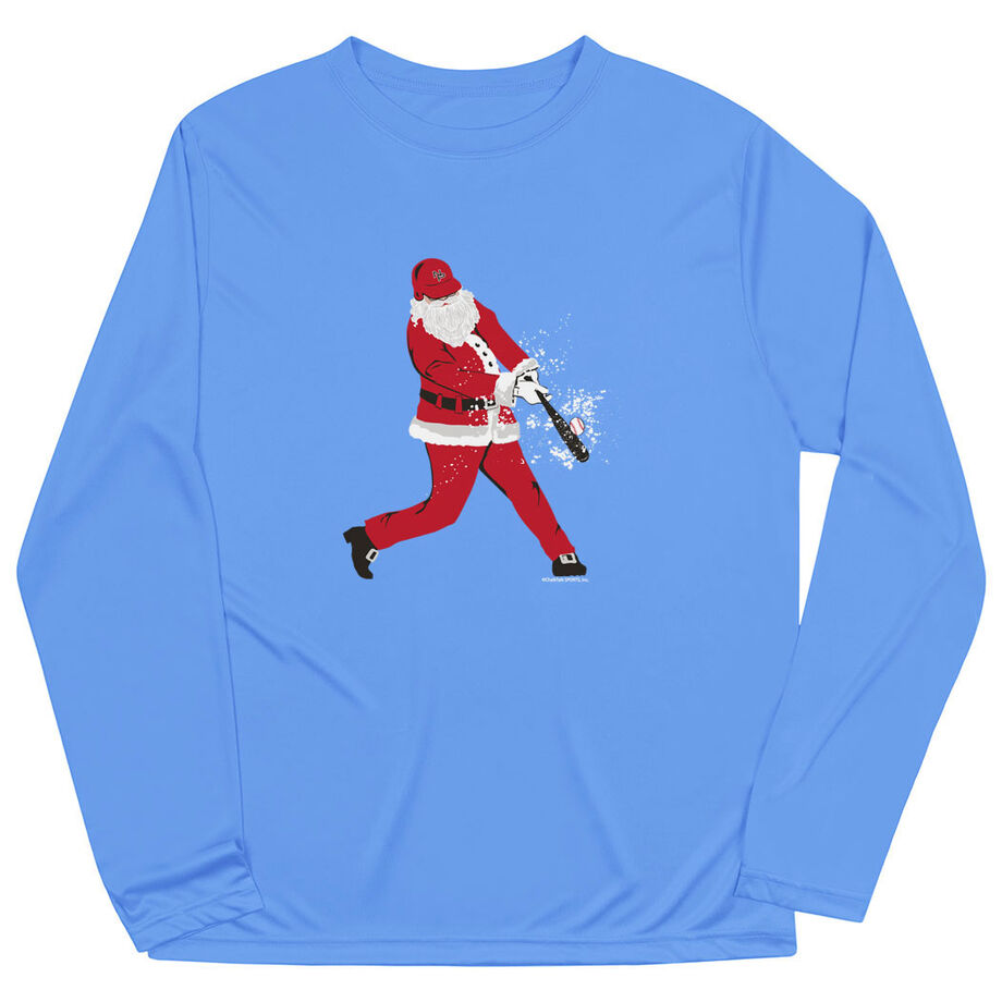 Baseball Long Sleeve Performance Tee - Home Run Santa