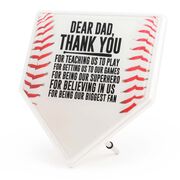 Premier Wooden Baseball Home Plate Plaque - Dear Dad