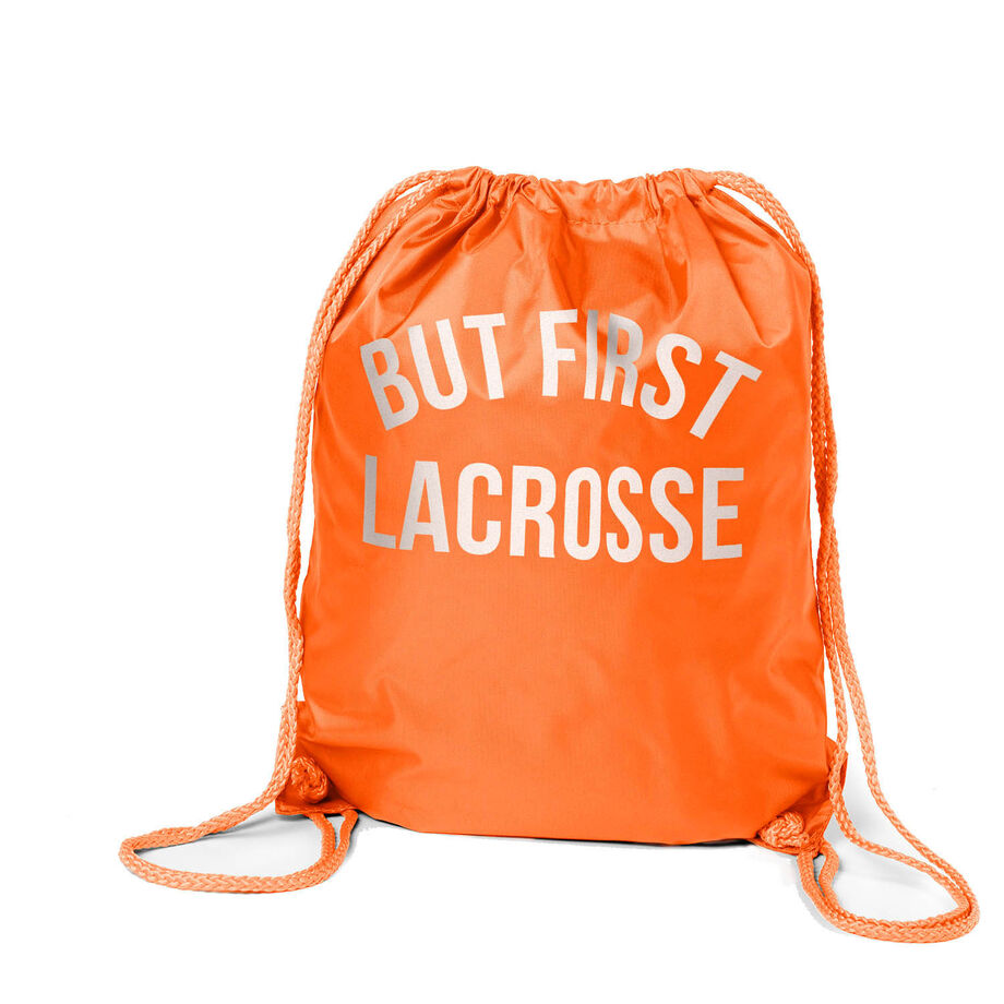 Lacrosse Sport Pack Cinch Sack - But First Lacrosse
