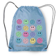 Volleyball Drawstring Backpack - Volleyball Makes Me Happy