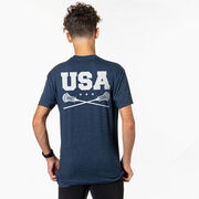 Guys Lacrosse Short Sleeve T-Shirt - USA Lacrosse (Back Design)