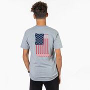 Hockey Short Sleeve T-Shirt - American Flag (Back Design)