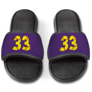 Softball Repwell&reg; Slide Sandals - Softball Number Stitches