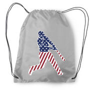 Baseball Drawstring Backpack - Baseball Stars and Stripes Player