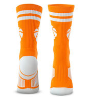 Basketball Woven Mid-Calf Socks - Ball (Orange/White)