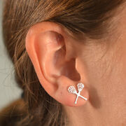 Livia Collection Sterling Silver Crossed Lacrosse Sticks Post Earrings