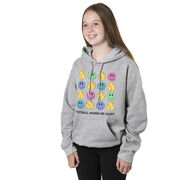 Softball Hooded Sweatshirt - Softball Makes Me Happy