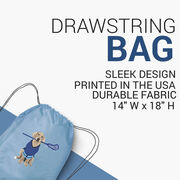 Guys Lacrosse Drawstring Backpack - Laxer the Lacrosse Dog