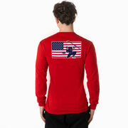 Hockey Tshirt Long Sleeve - Patriotic Hockey (Back Design)