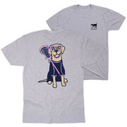 Girls Lacrosse Short Sleeve T-Shirt - Lily The Lacrosse Dog (Back Design)